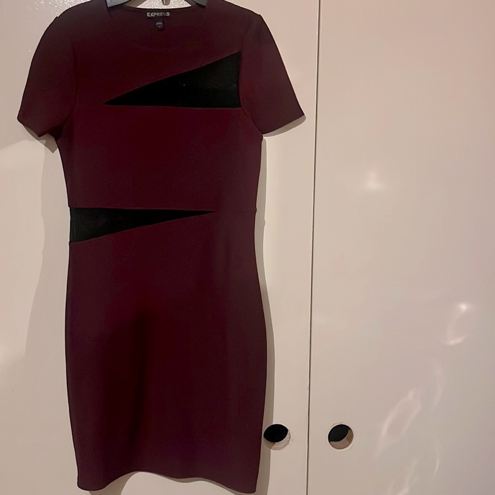 Maroon mid dress